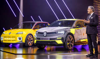 Luca de Meo with Renault 5 and Megane